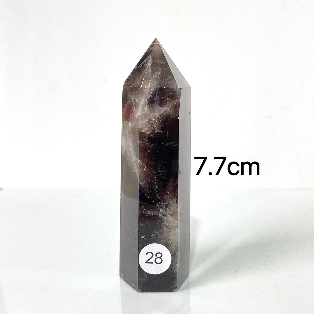 Natural Smokey Quartz Dark Color Crystal Tower