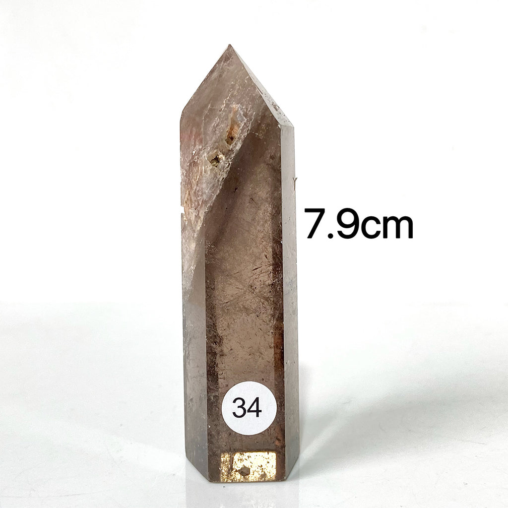 Natural Smokey Quartz Dark Color Crystal Tower