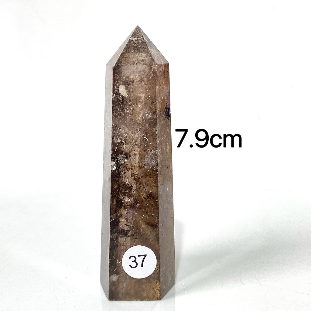 Natural Smokey Quartz Dark Color Crystal Tower