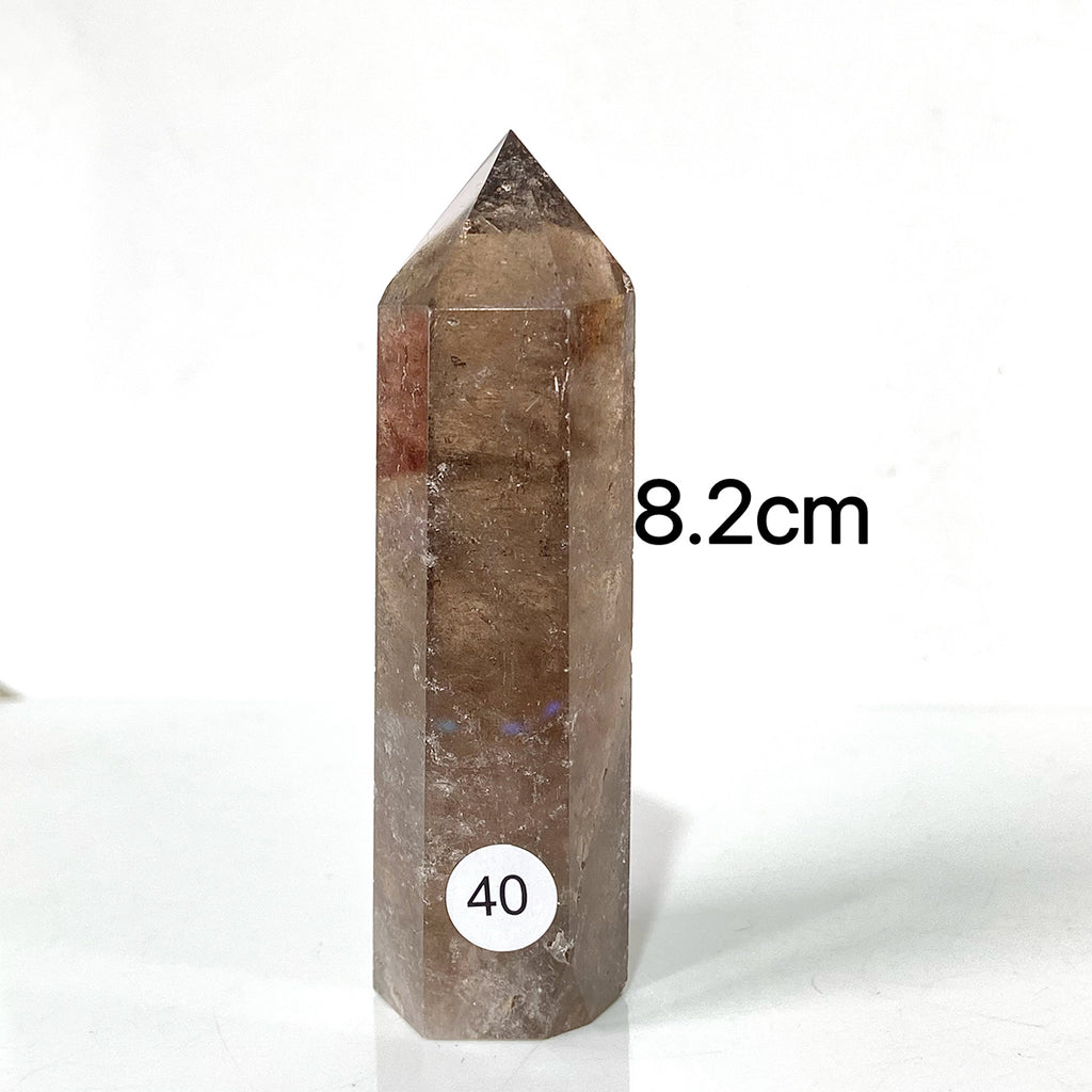 Natural Smokey Quartz Dark Color Crystal Tower