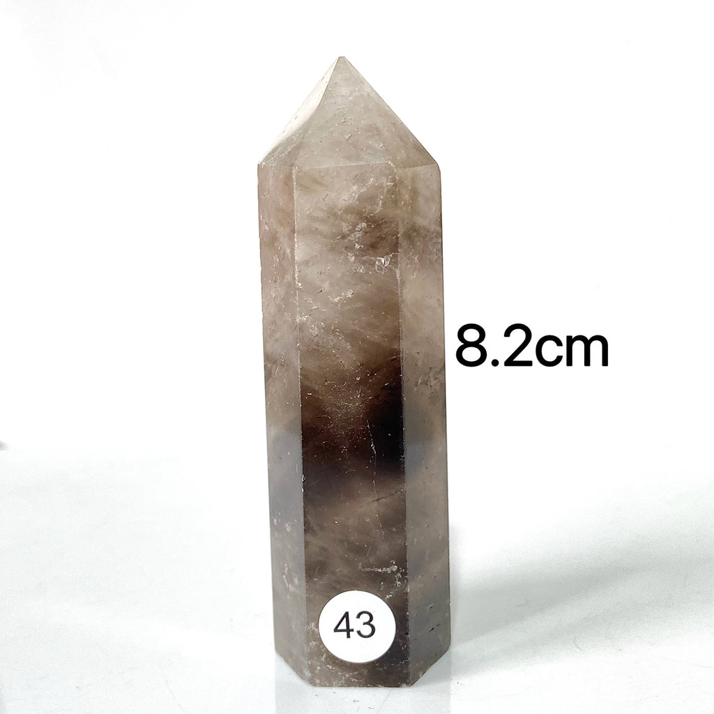Natural Smokey Quartz Dark Color Crystal Tower