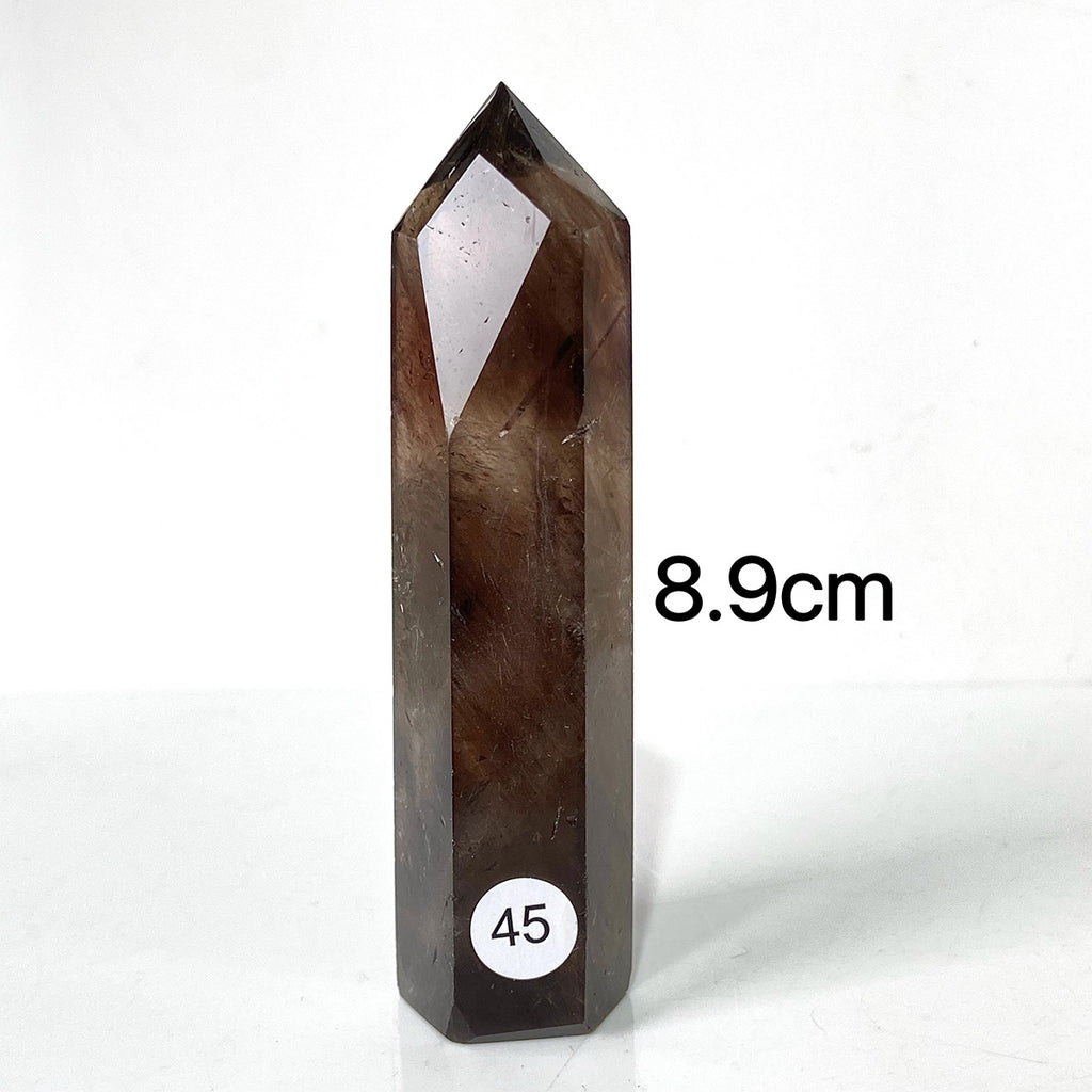 Natural Smokey Quartz Dark Color Crystal Tower