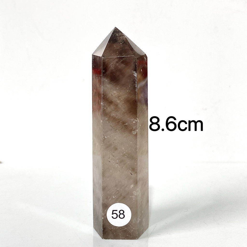 Natural Smokey Quartz Dark Color Crystal Tower