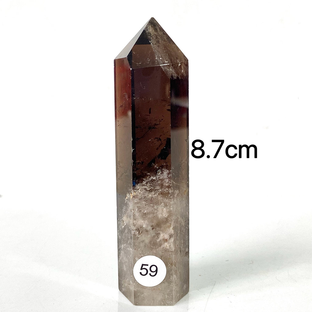 Natural Smokey Quartz Dark Color Crystal Tower