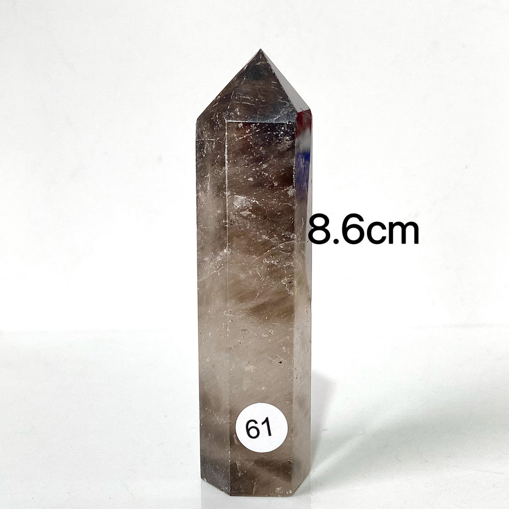Natural Smokey Quartz Dark Color Crystal Tower