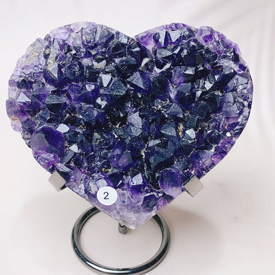 Natural Middle-Sized Amethyst Crystal Cluster Love Herart