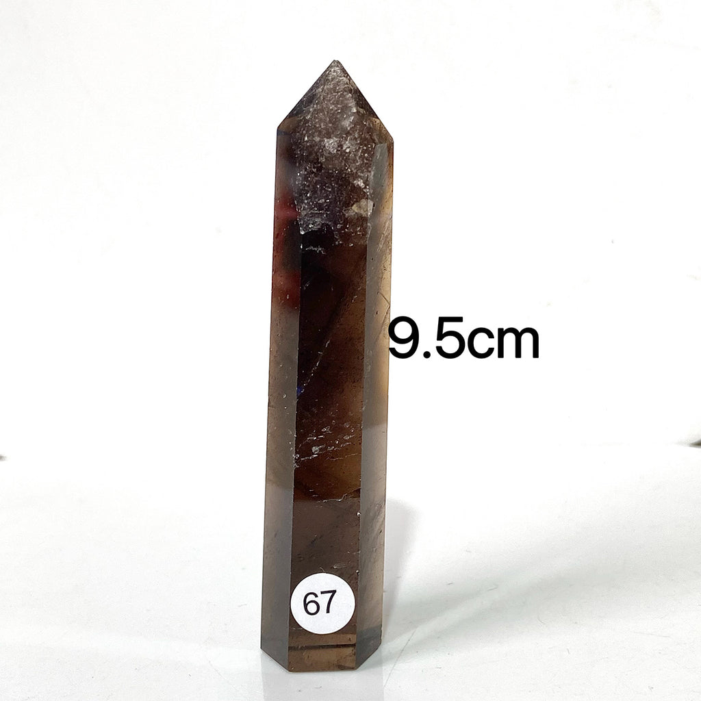 Natural Smokey Quartz Dark Color Crystal Tower