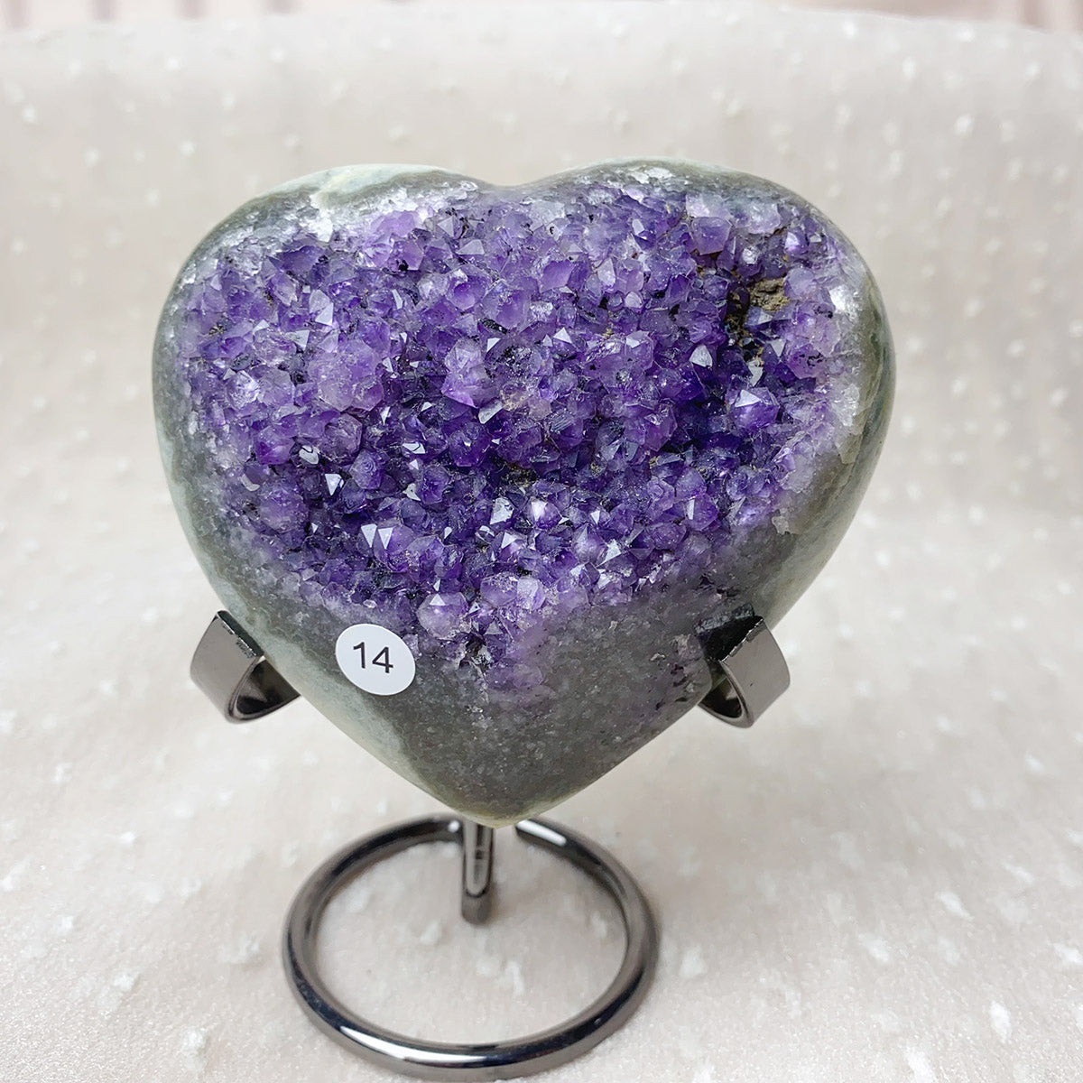 Natural Middle-Sized Amethyst Crystal Cluster Love Herart