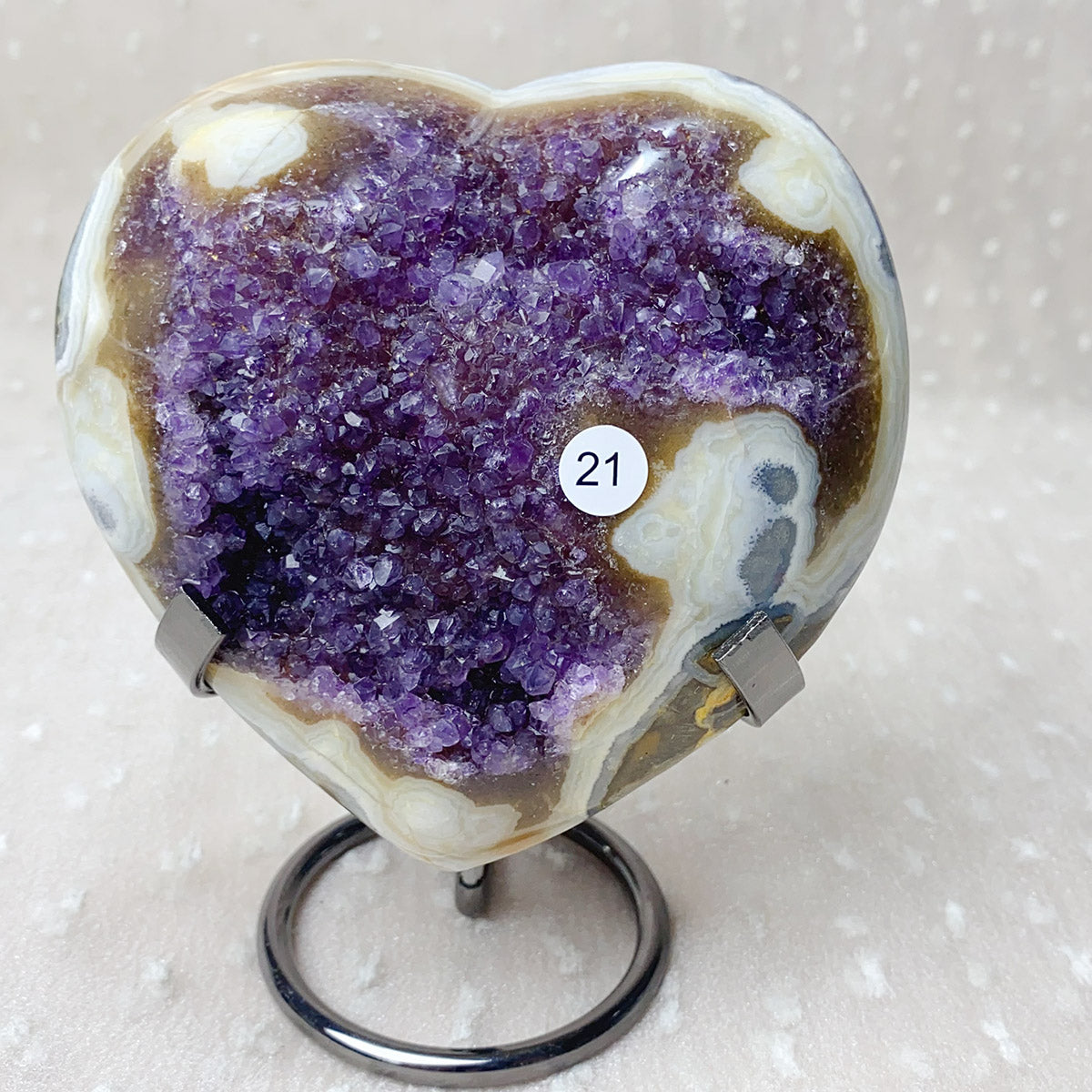 Natural Middle-Sized Amethyst Crystal Cluster Love Herart
