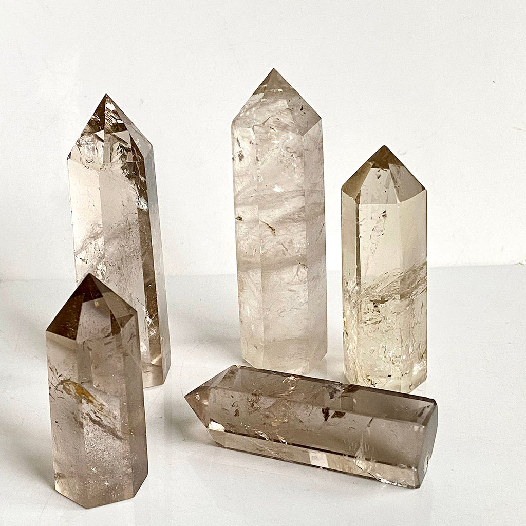 Natural Smokey Quartz Crystal Tower
