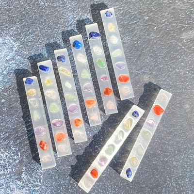 Crystal Seven Chakra Selenite Sticks