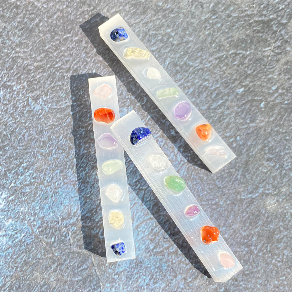 Crystal Seven Chakra Selenite Sticks