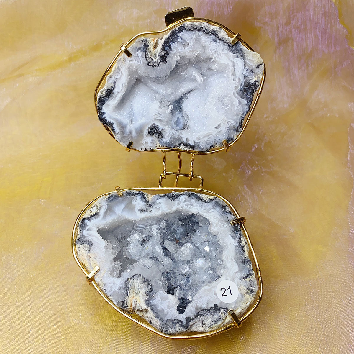 Natural Druzy Agate Crystal Jewelry Box