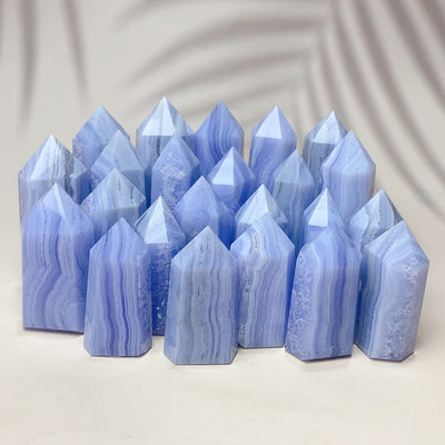 Blue Lace Agate Crystal Tower Point