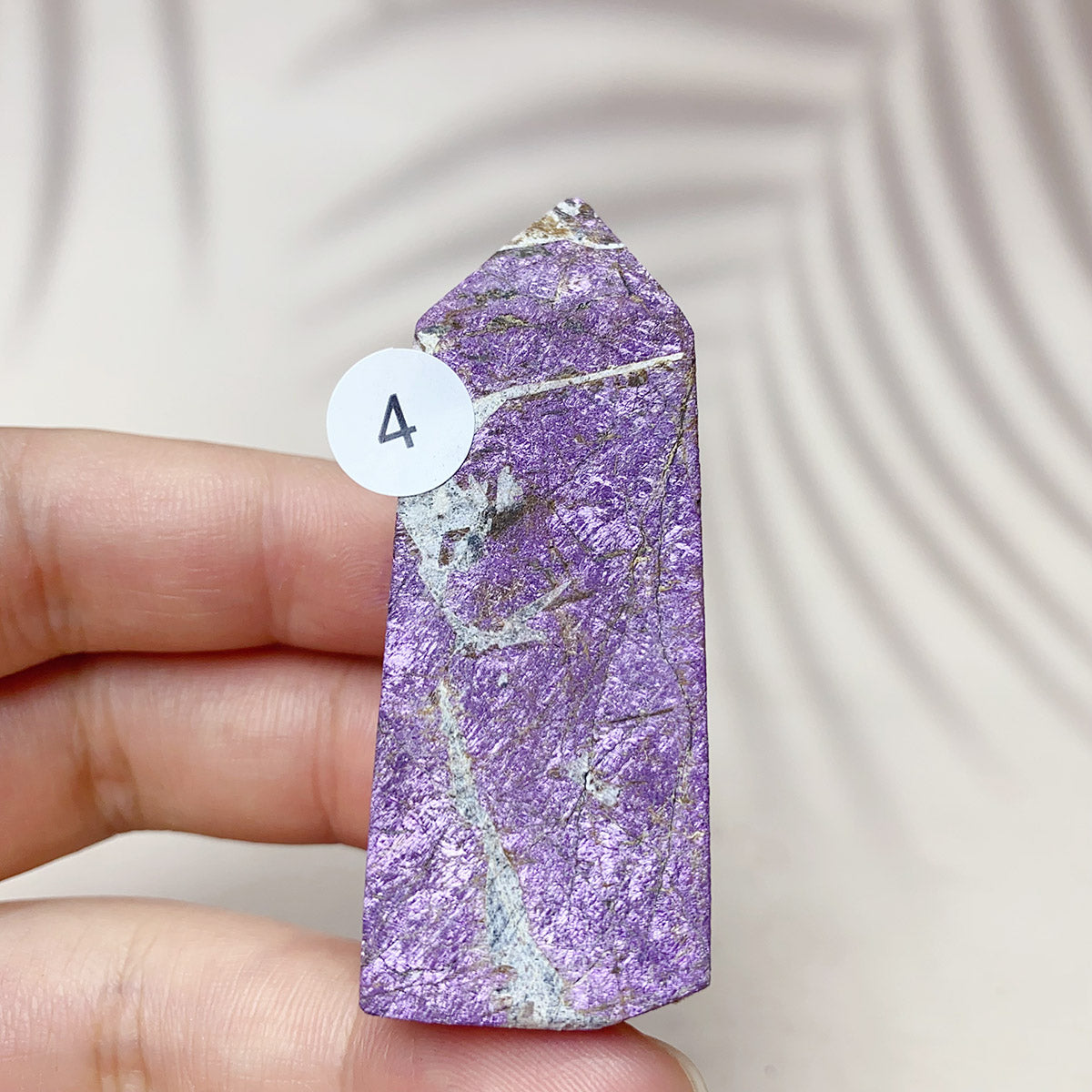 Natural Purpurite Points Purple Light Crystal Quartz Tower