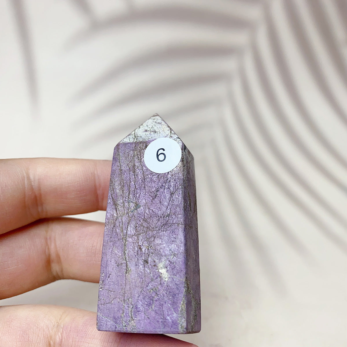 Natural Purpurite Points Purple Light Crystal Quartz Tower