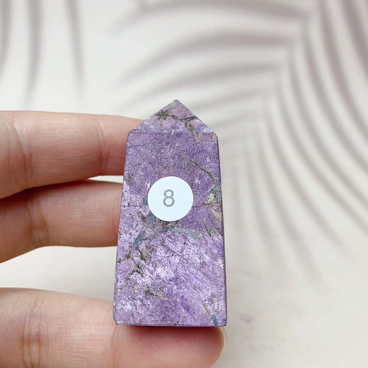 Natural Purpurite Points Purple Light Crystal Quartz Tower