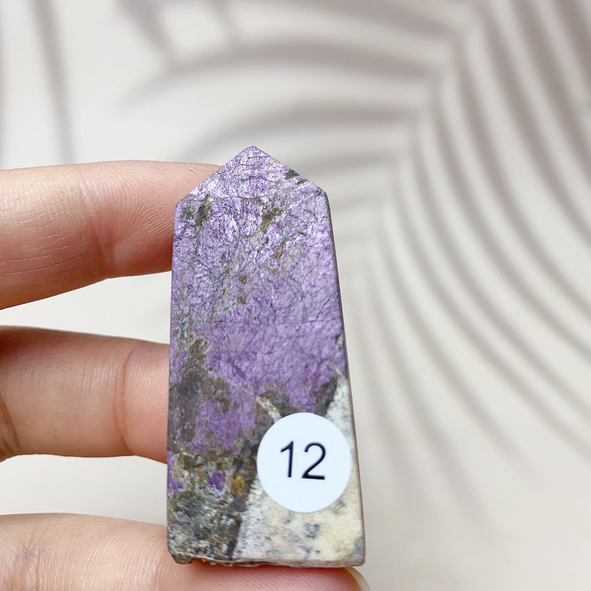 Natural Purpurite Points Purple Light Crystal Quartz Tower