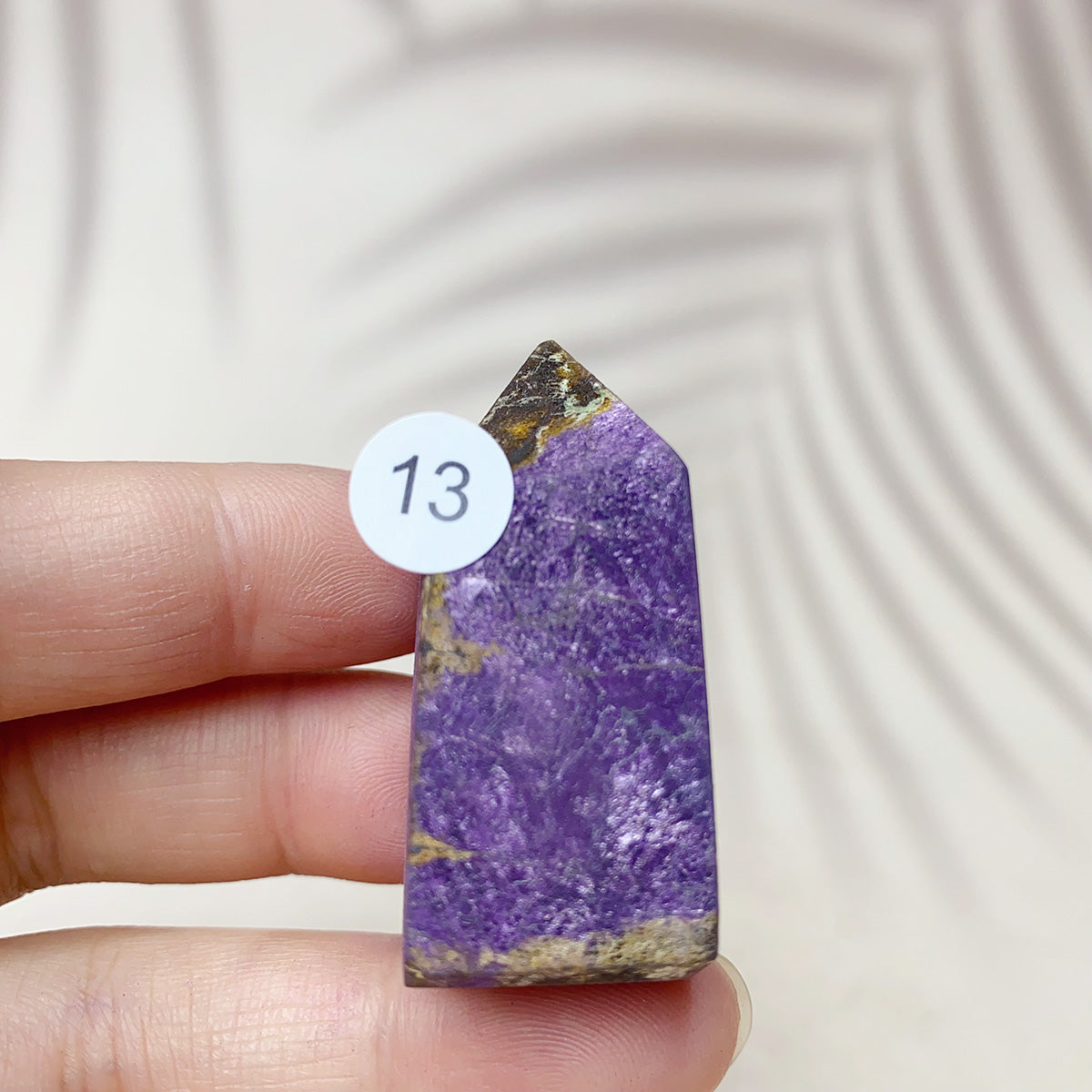 Natural Purpurite Points Purple Light Crystal Quartz Tower
