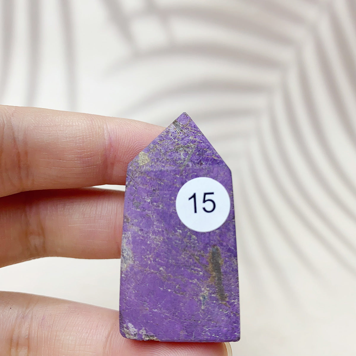 Natural Purpurite Points Purple Light Crystal Quartz Tower