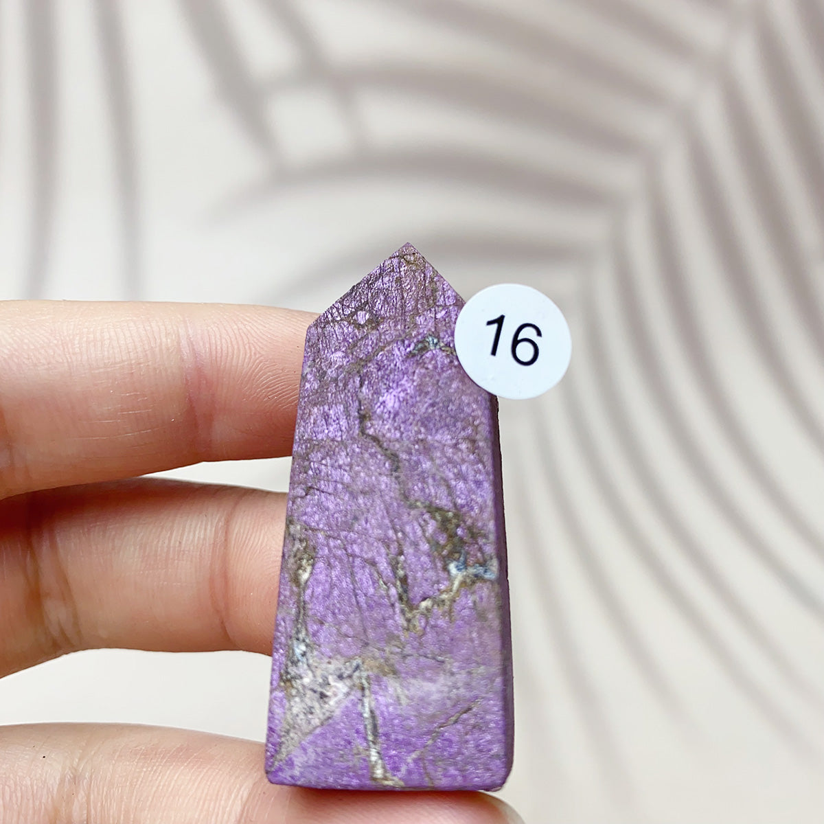 Natural Purpurite Points Purple Light Crystal Quartz Tower