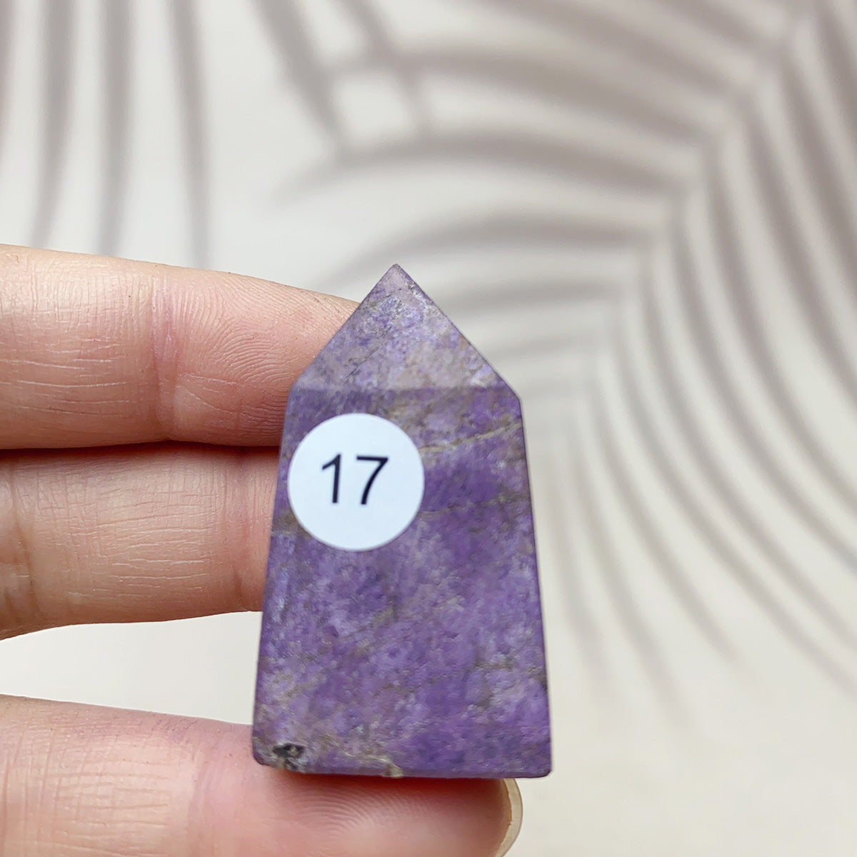 Natural Purpurite Points Purple Light Crystal Quartz Tower