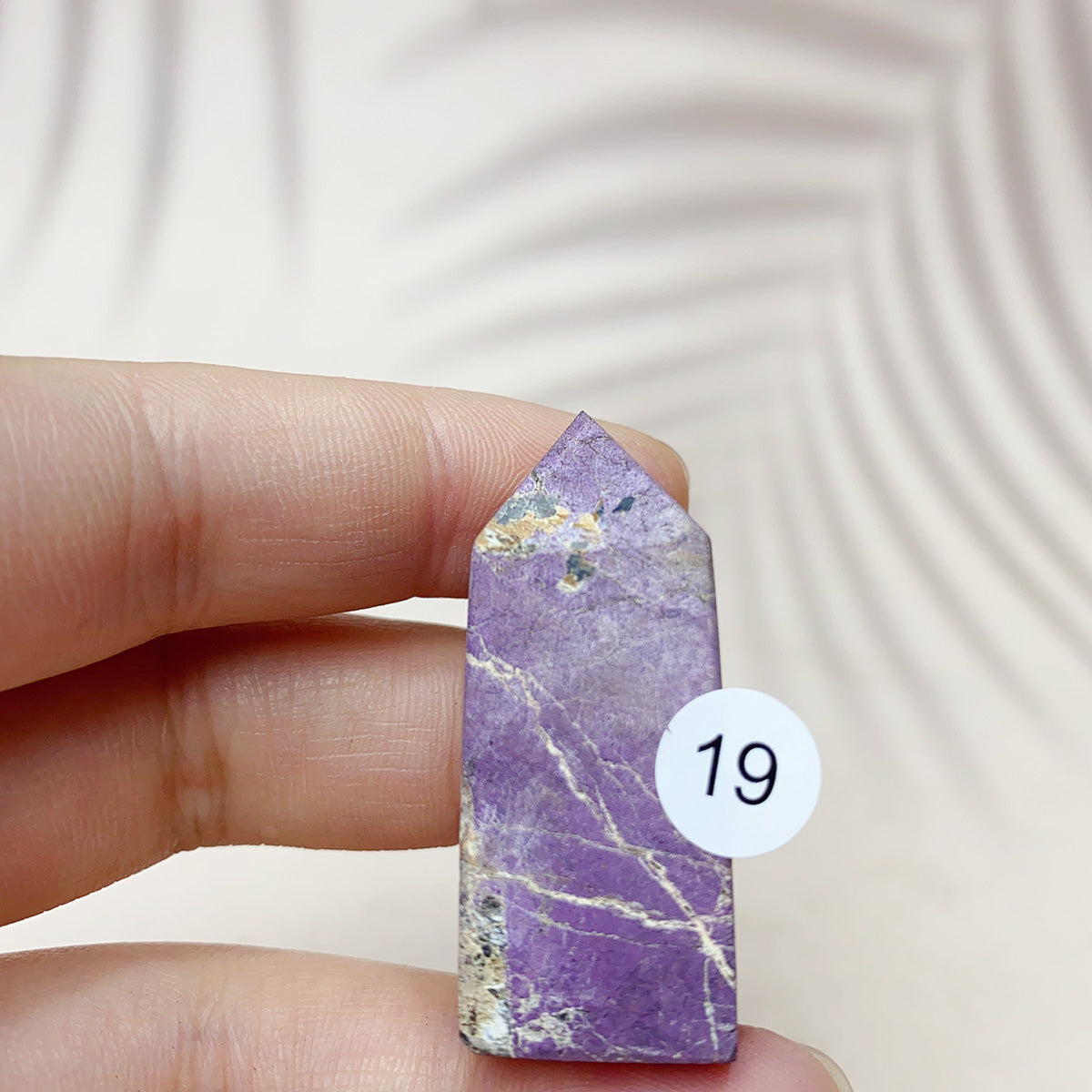 Natural Purpurite Points Purple Light Crystal Quartz Tower