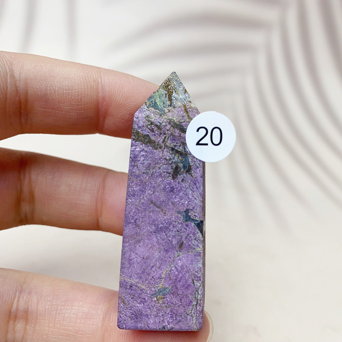 Natural Purpurite Points Purple Light Crystal Quartz Tower