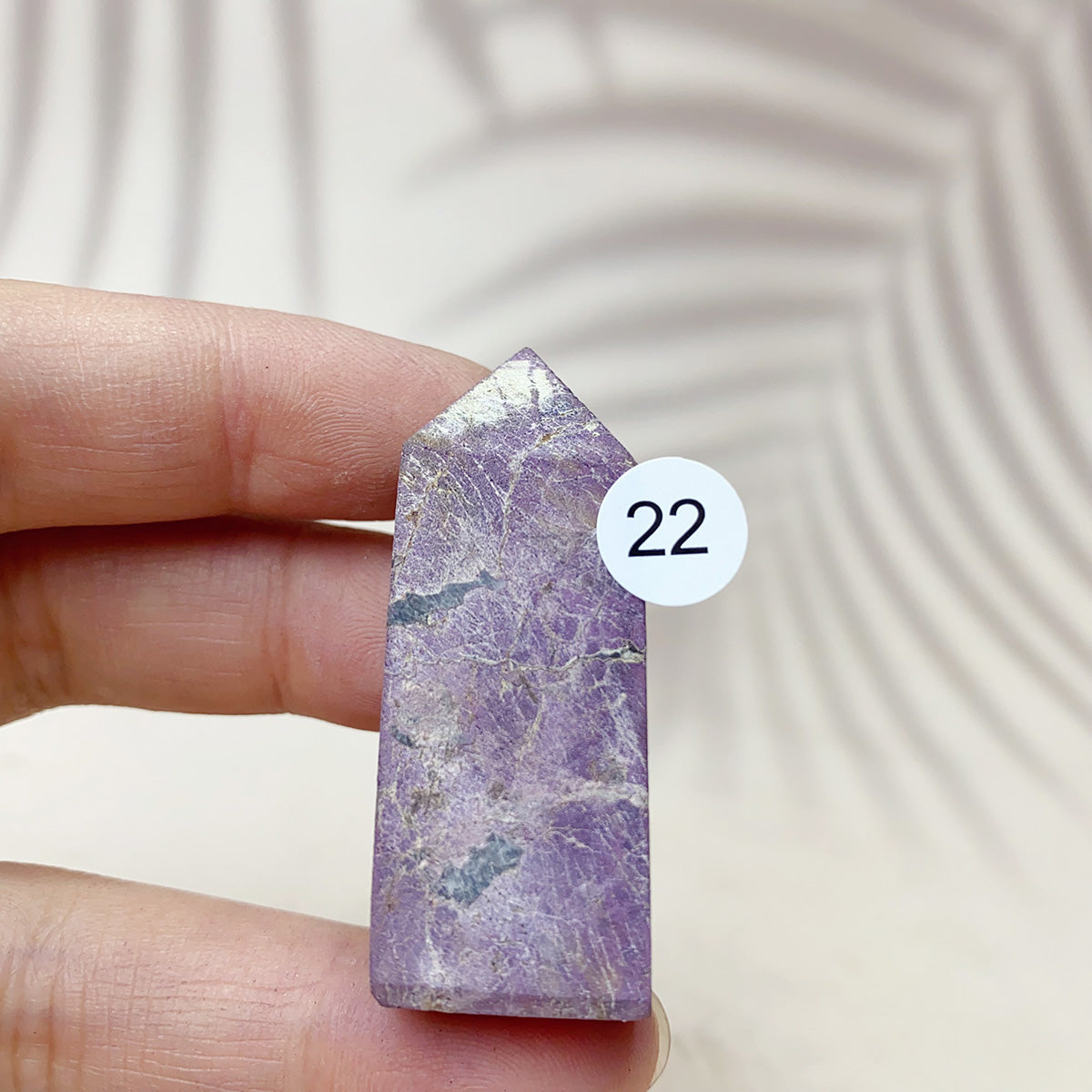 Natural Purpurite Points Purple Light Crystal Quartz Tower