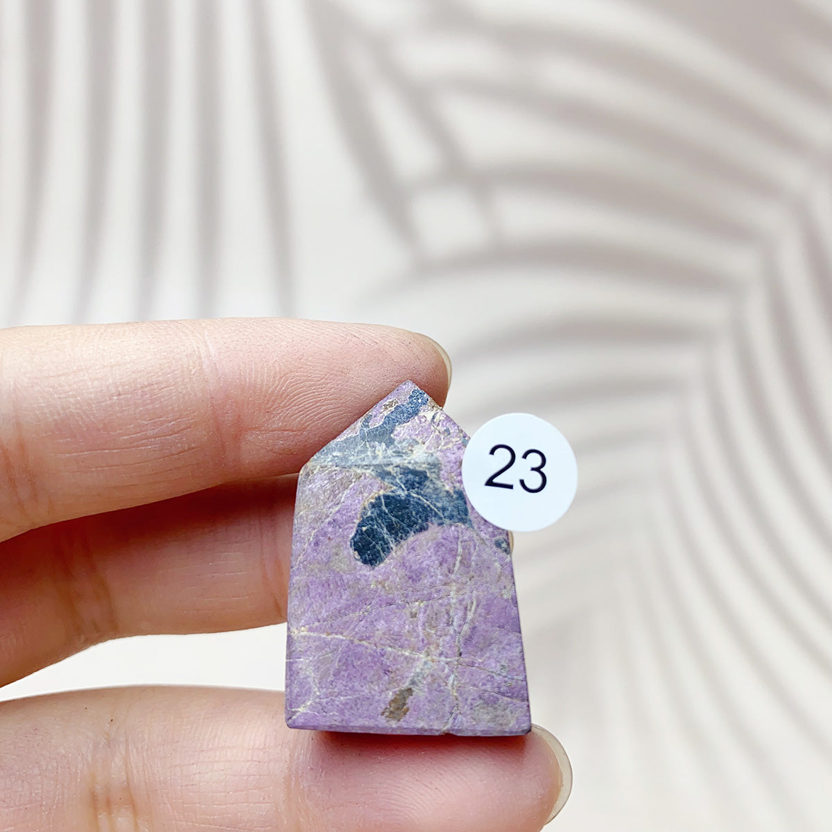 Natural Purpurite Points Purple Light Crystal Quartz Tower