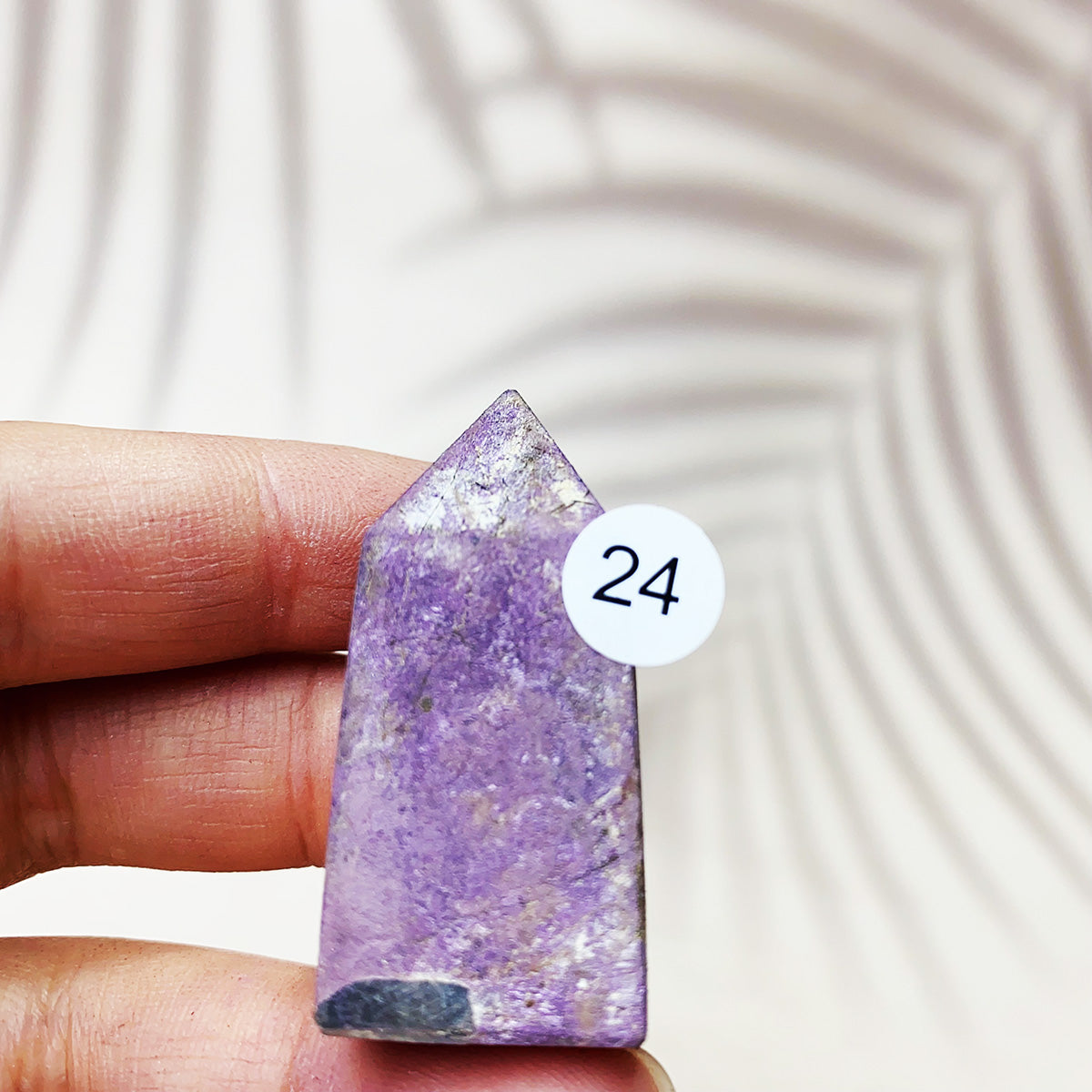 Natural Purpurite Points Purple Light Crystal Quartz Tower
