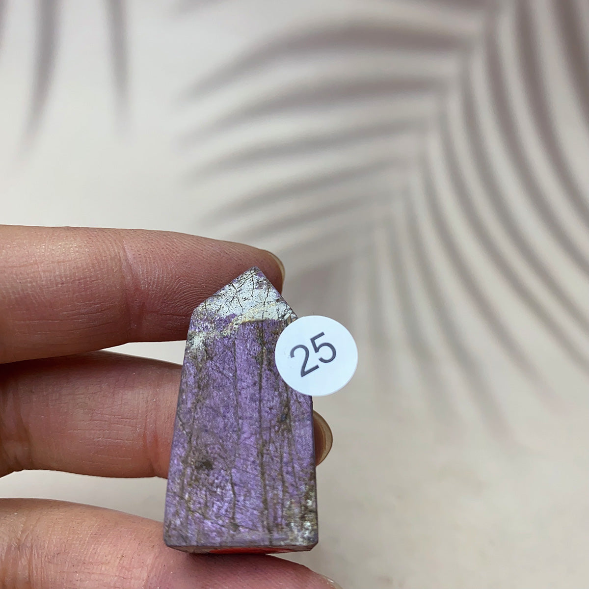 Natural Purpurite Points Purple Light Crystal Quartz Tower