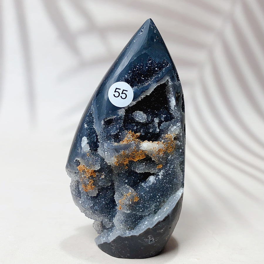 Natural Black Sphalerite Crystal Flame