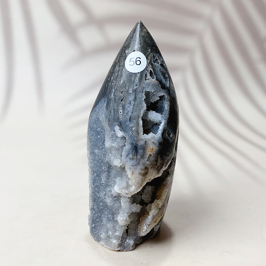 Natural Black Sphalerite Crystal Flame