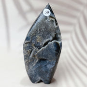 Natural Black Sphalerite Crystal Flame