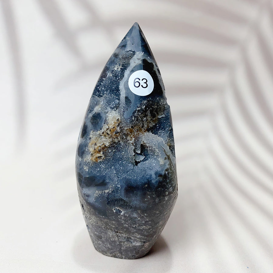 Natural Black Sphalerite Crystal Flame