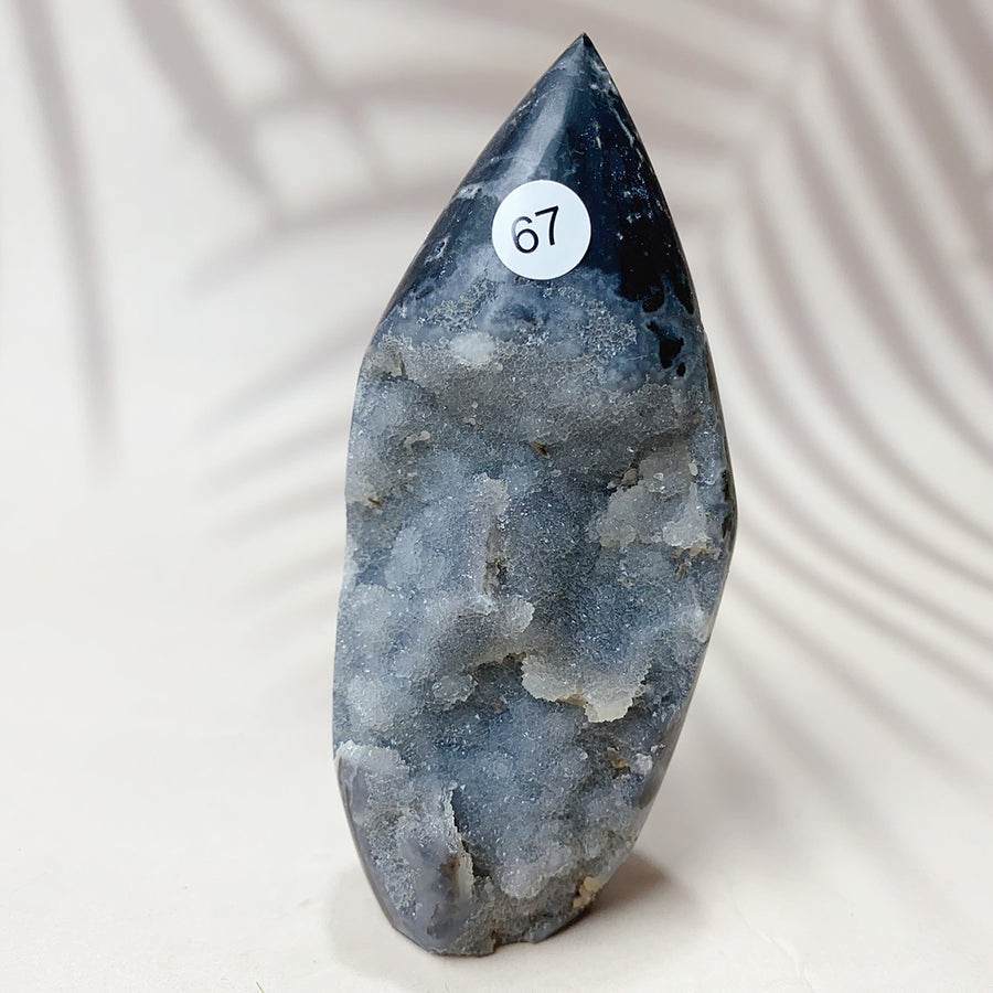 Natural Black Sphalerite Crystal Flame