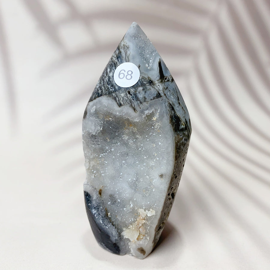 Natural Black Sphalerite Crystal Flame