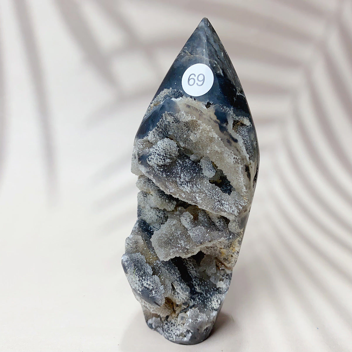 Natural Black Sphalerite Crystal Flame