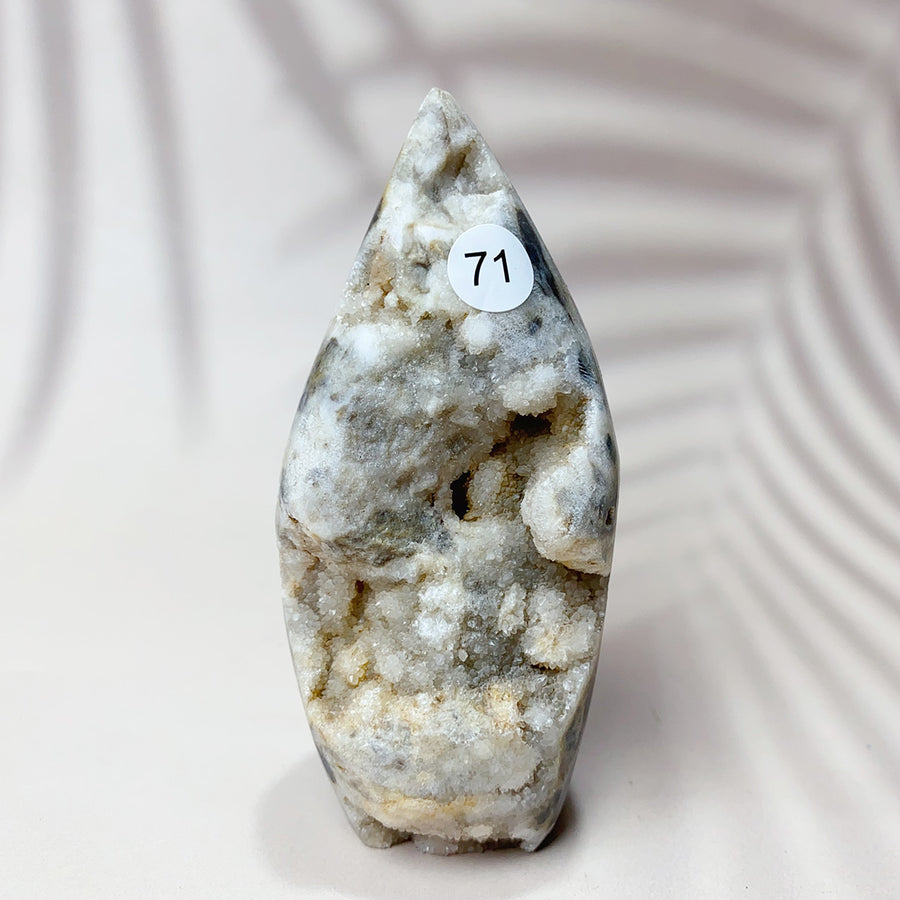 Natural Black Sphalerite Crystal Flame