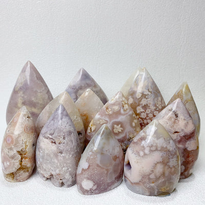 Natural Pink Amethyst Flower Agate  Crystal Freeform Flame