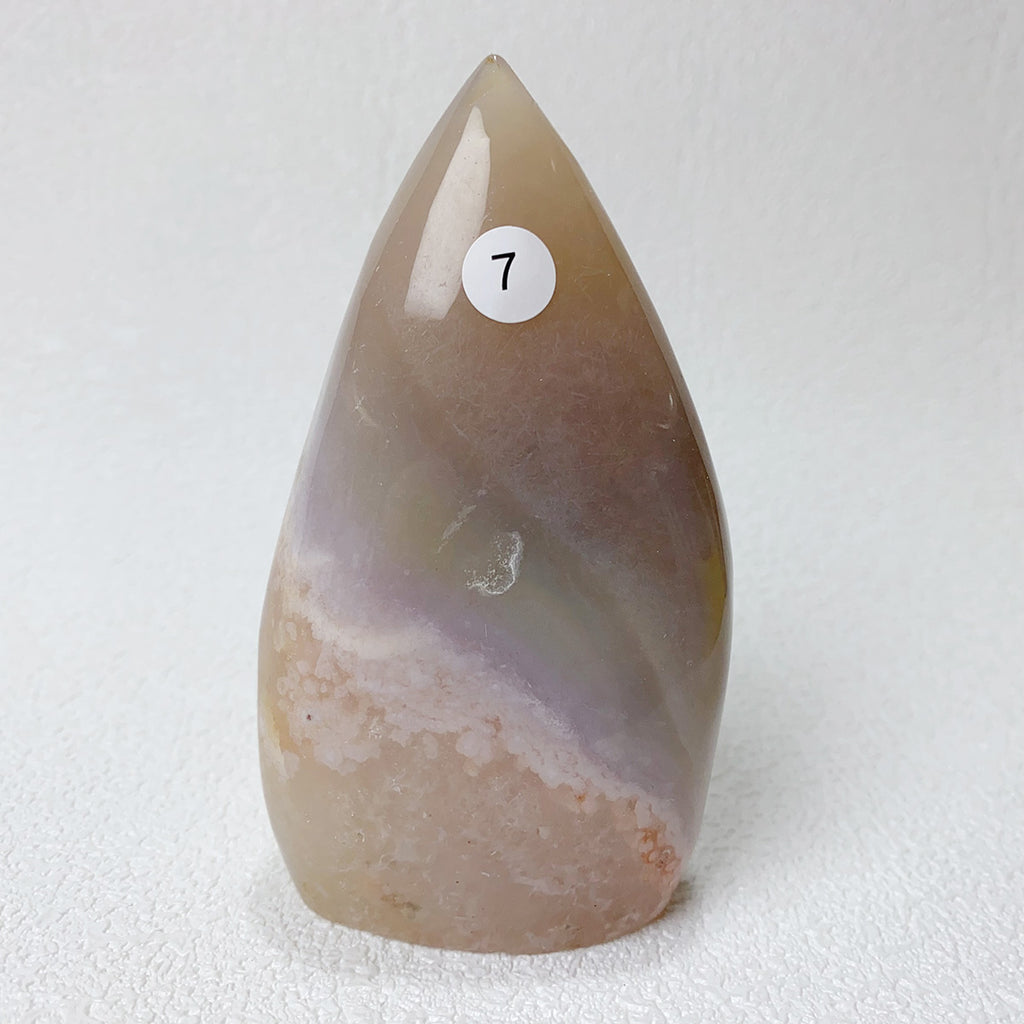 Natural Pink Amethyst Flower Agate  Crystal Freeform Flame