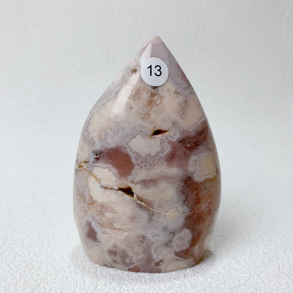 Natural Pink Amethyst Flower Agate  Crystal Freeform Flame