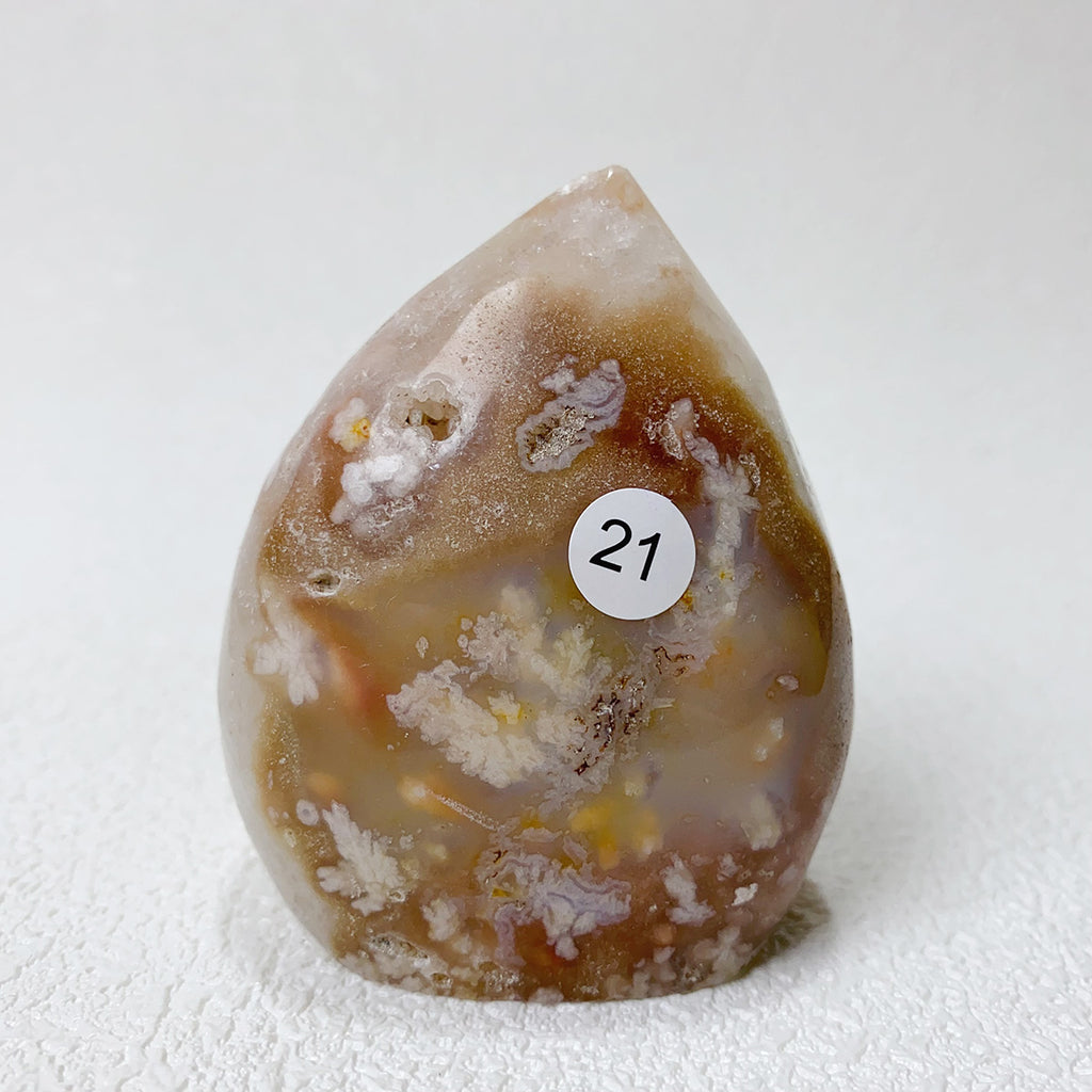 Natural Pink Amethyst Flower Agate  Crystal Freeform Flame