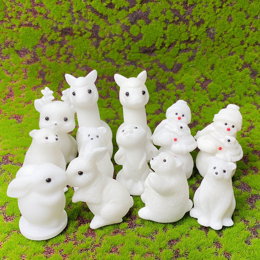 Crystal  White Jade  Carved Snowman Christmas