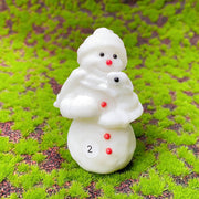 Crystal  White Jade  Carved Snowman Christmas