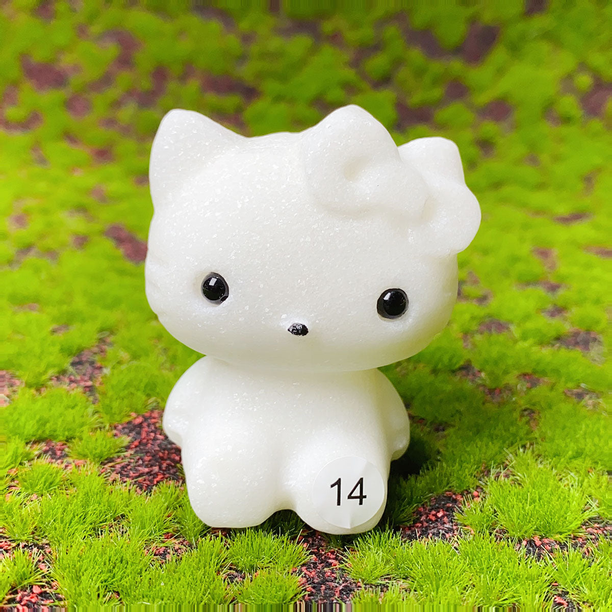 Natural  Crystal Raw Stones White Jade  Carved Snowman Christmas