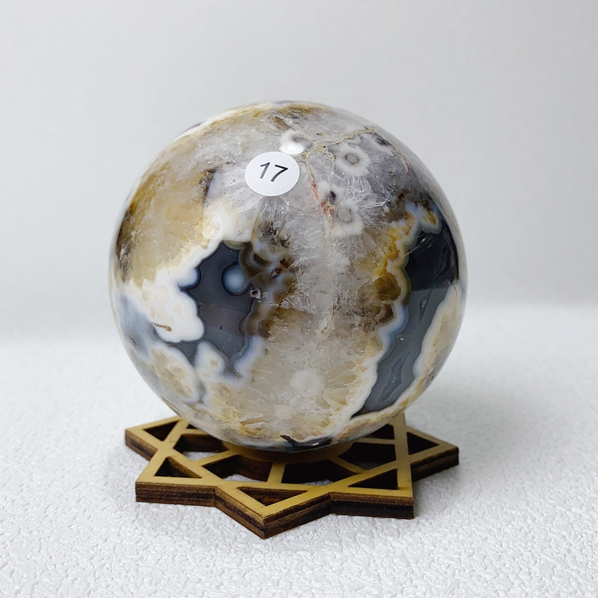 Natural Argentine Agate Crystal Quartz Sphere