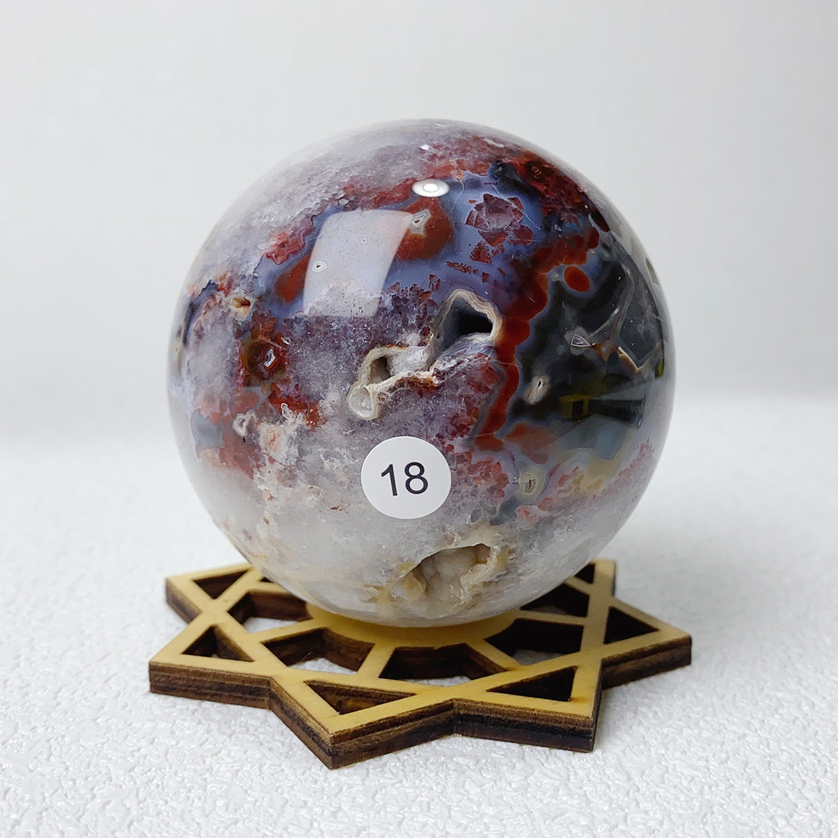 Natural Argentine Agate Crystal Quartz Sphere