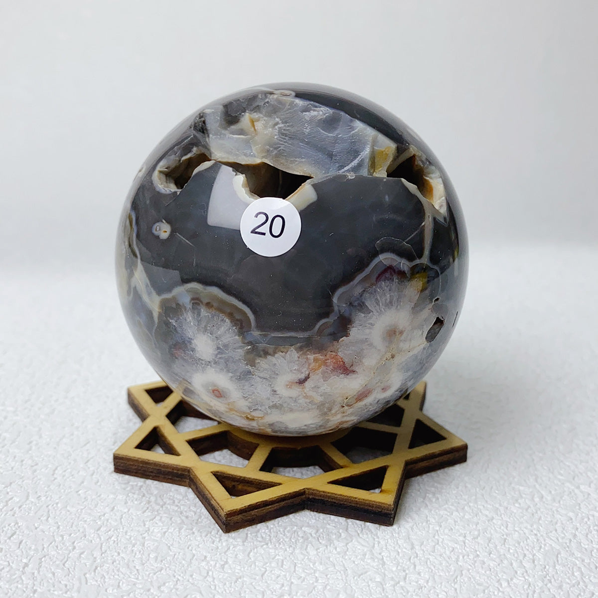 Natural Argentine Agate Crystal Quartz Sphere